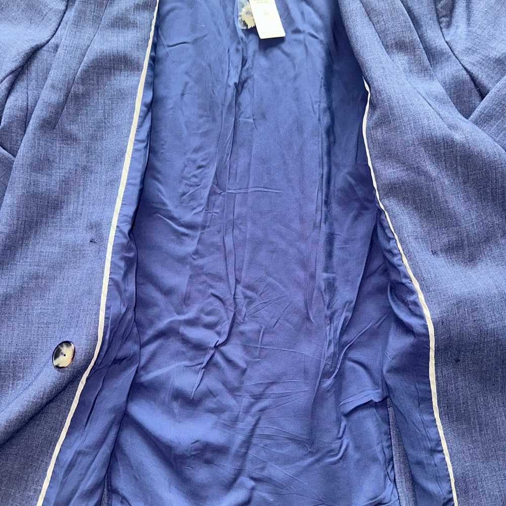 Anthropologie Maeve Blue Blazer Chambray 14 NWT - Picture 3 of 10